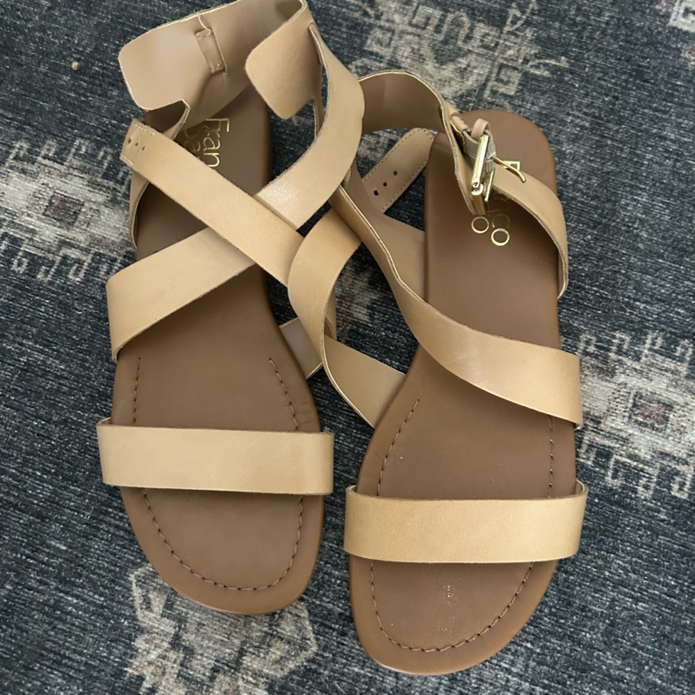 Franco Sarto Tan Beige Strappy Sandal 7.5